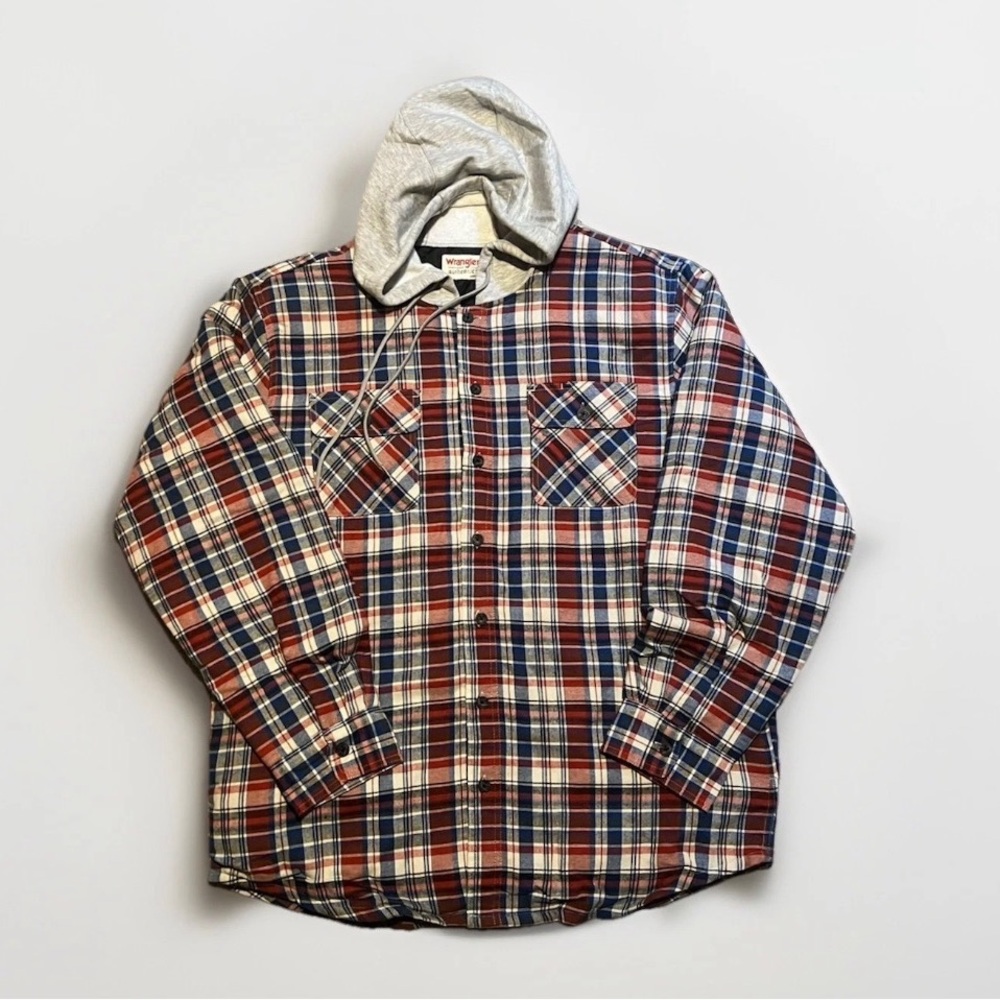 Wrangler Authentics Plaid Flannel Shirt Jacket Men’s XL NWT